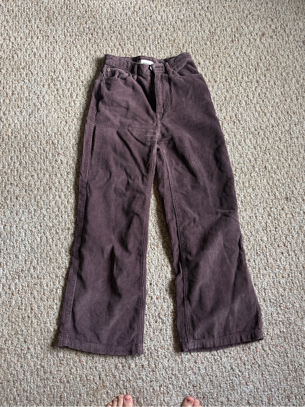 Urban Outfitters Wide-Leg Corduroy Pants in Deep Brown
